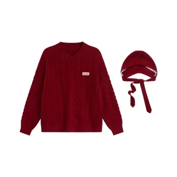 UNIFREE Knitwear Women's Vintage Red