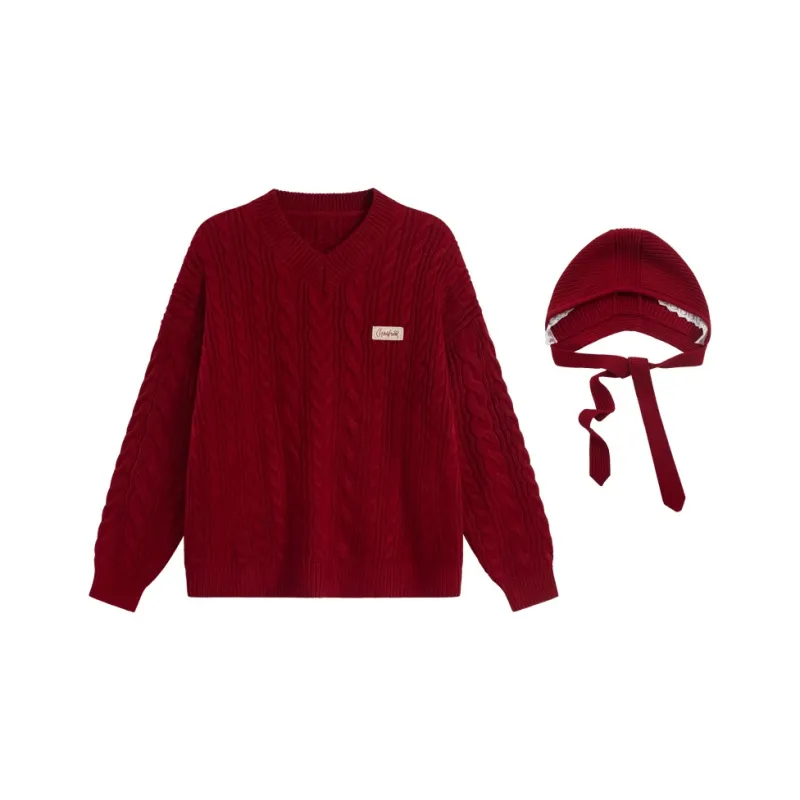 UNIFREE Knitwear Women's Vintage Red-0