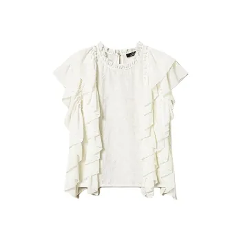 Twinset Embroidered Ruffled Blouse