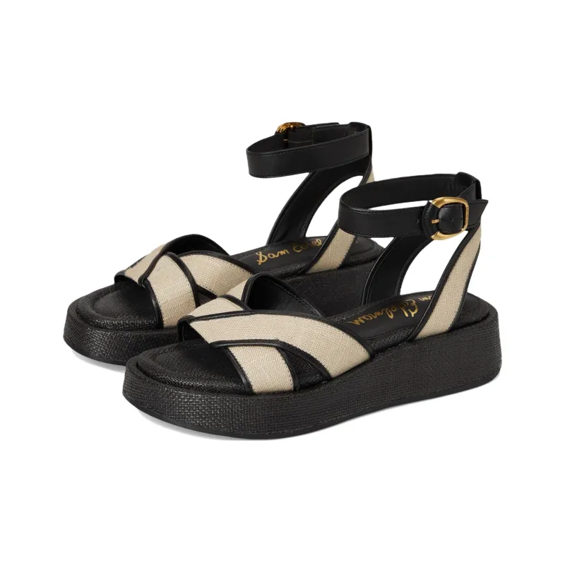 SAM EDELMAN Nylie One Strap Sandals 4cm Women's Beige Black-2