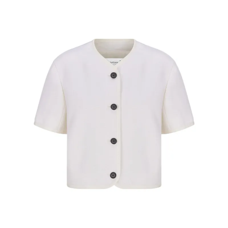 DIOR Cropped Jacket Jackets Coats Women's White-0