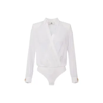 Elisabetta Franchi Cufflink Bodysuit Style Blouse