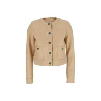 Twinset Crewneck Leather Jacket