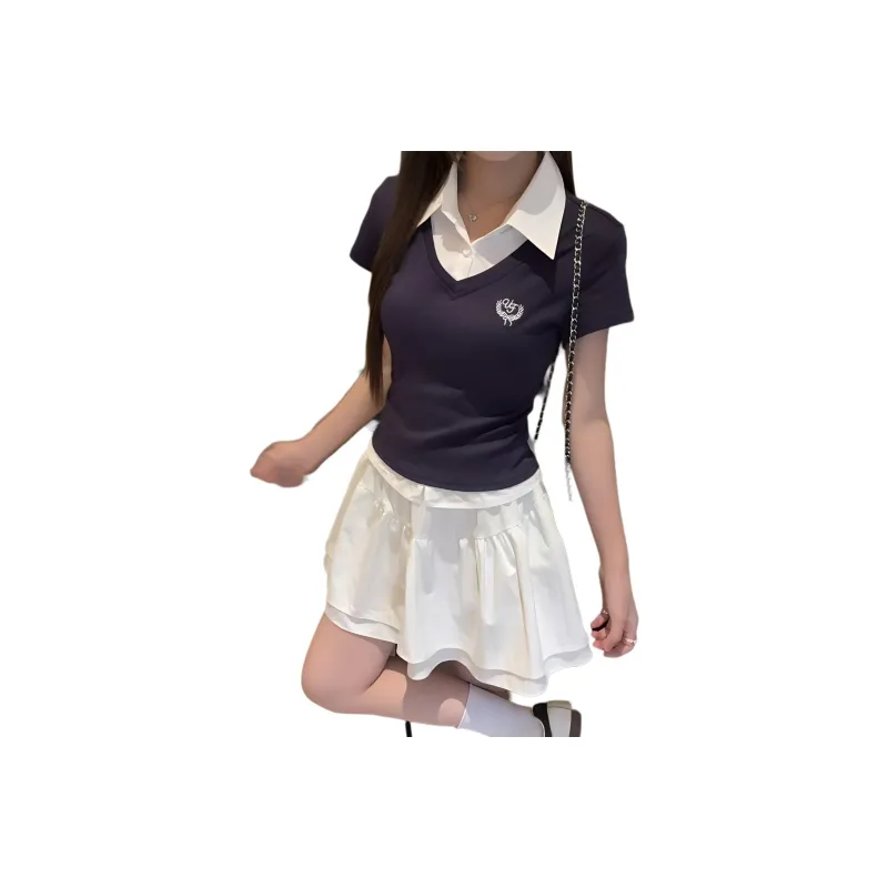 Flowers In Water Polo Shirt Women's-0