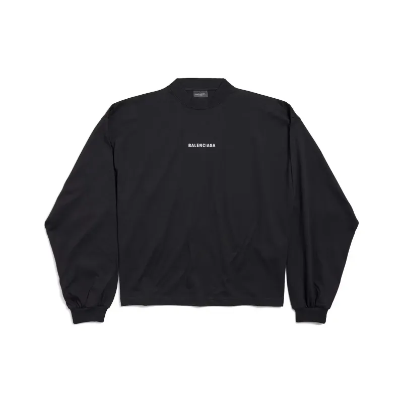 Balenciaga Logo Embroidered Long Sleeve T Shirt-0