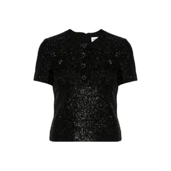 Self portrait Tinsel Boucle Top