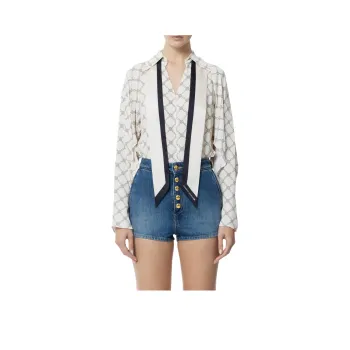 Elisabetta Franchi Diamond Printed Georgette Blouse