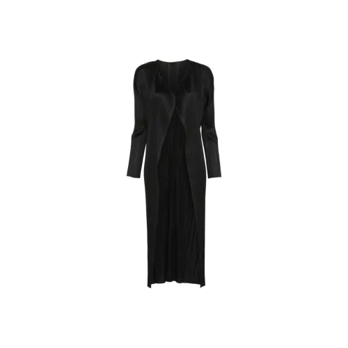 ISSEY MIYAKE Plissé Effect Draped Lapels Coat