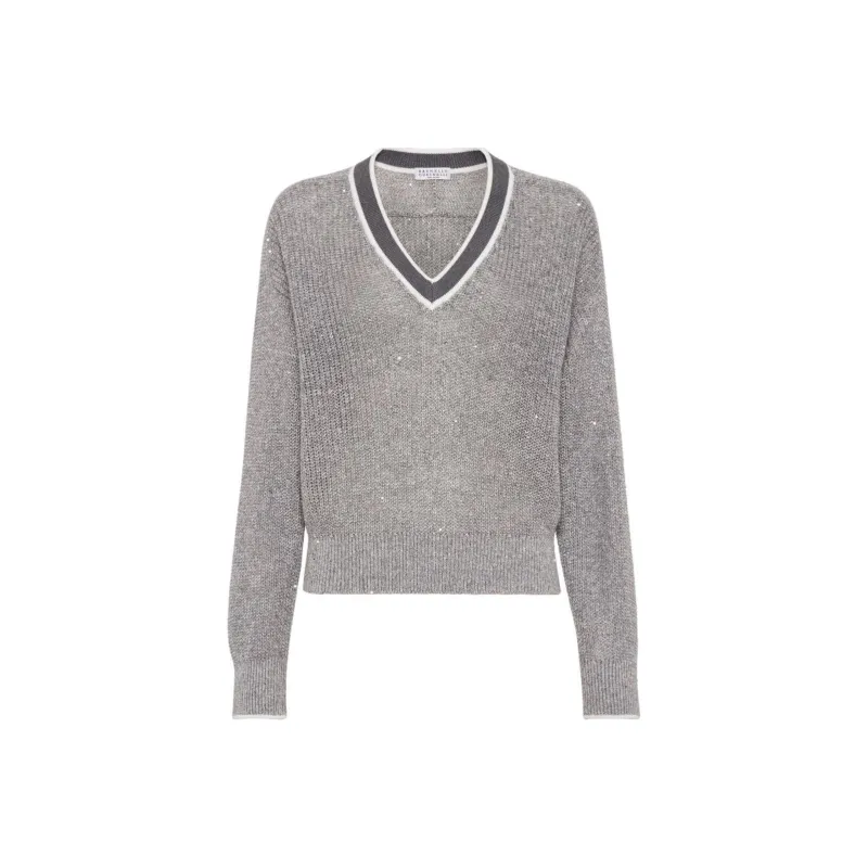 Brunello Cucinelli Sequin embellished Ribbed knit Jumper-0