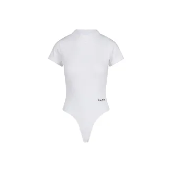 Alaia Logo Embroidered Jersey Bodysuit