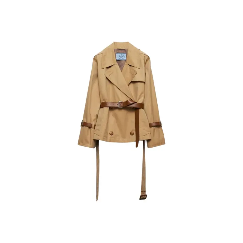 PRADA Double Breasted Belted Trench Jacket-0
