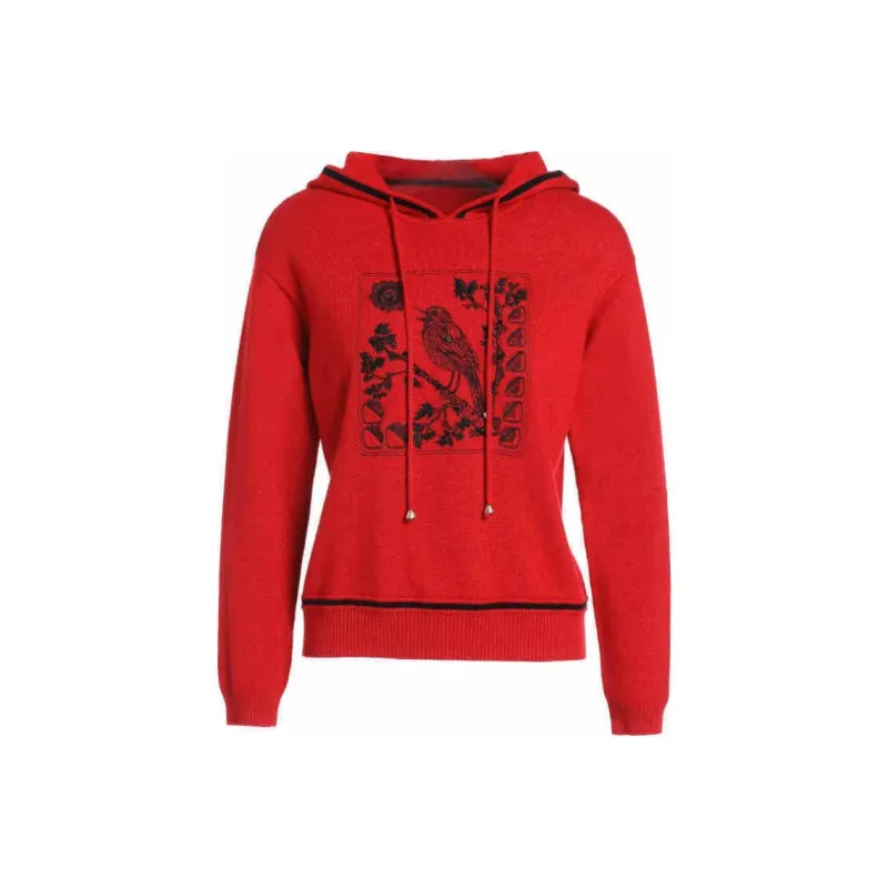 QIAOWANNI Knitwear Women's Gemstone Red-0