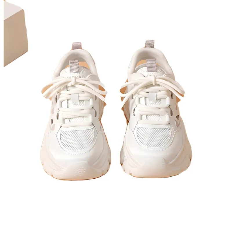 LINGPAO Breathable Low Top Chunky Sneakers Women's-5