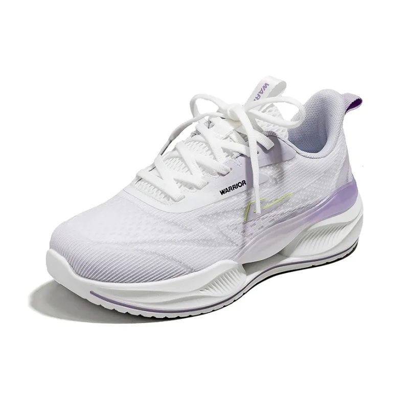 Warrior Anti Slip Wear Resistant Low Top Casual Running Shoes Women's Purple White-1
