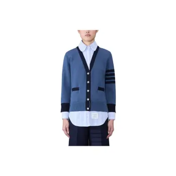 THOM BROWNE Milano Oxford Layered Shirt Cardigan