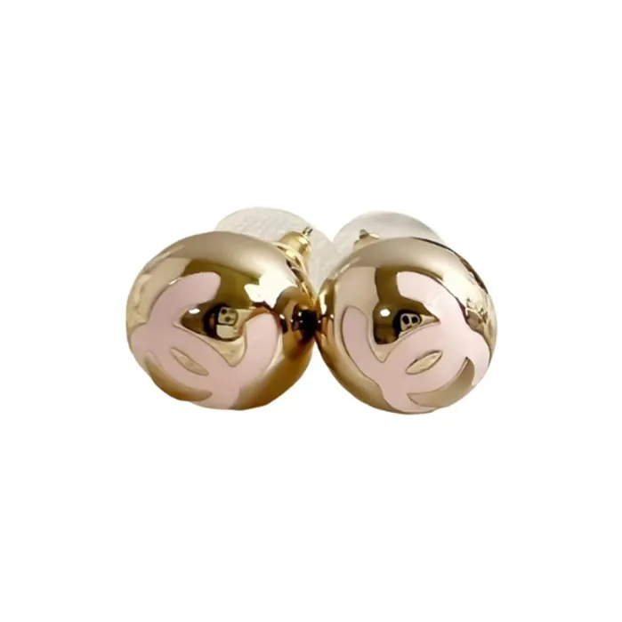 CHANEL Metal Ball Stud Earrings Women's Gold-1