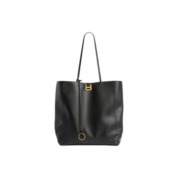 Balenciaga Hourglass Cow Leather Tote Bag, Shopping Bag, Handbag, Shoulder Bag Women's Black