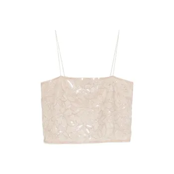 Rotate Sequin Embellished Cropped Blouse