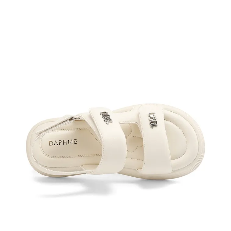 DAPHNE Beach Sandals Women's Black, Beige-5