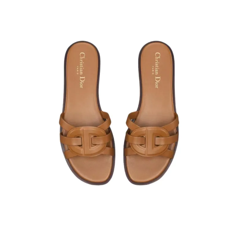 DIOR D Club Slip Resistant Slide Slippers Women's Camel-3