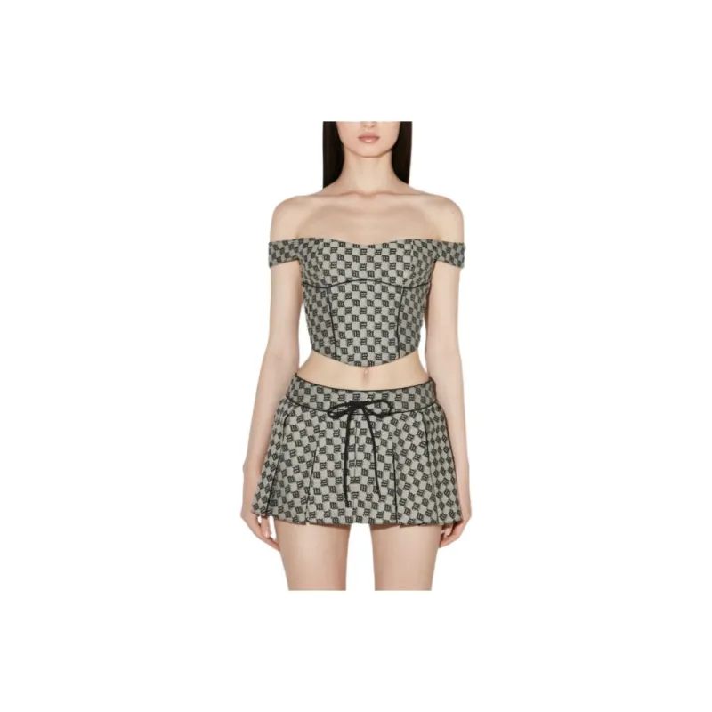 Misbhv Off shoulder Logo print Top-0