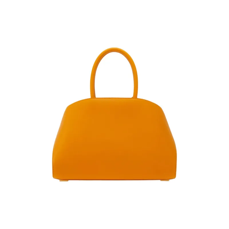 FERRAGAMO Hug Calfskin One Shoulder Handbag Medium Size Women's Orange-3