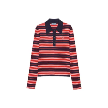 PRADA SS25 Spring Summer Women's Apparel Collection Polo Shirt Women's Red