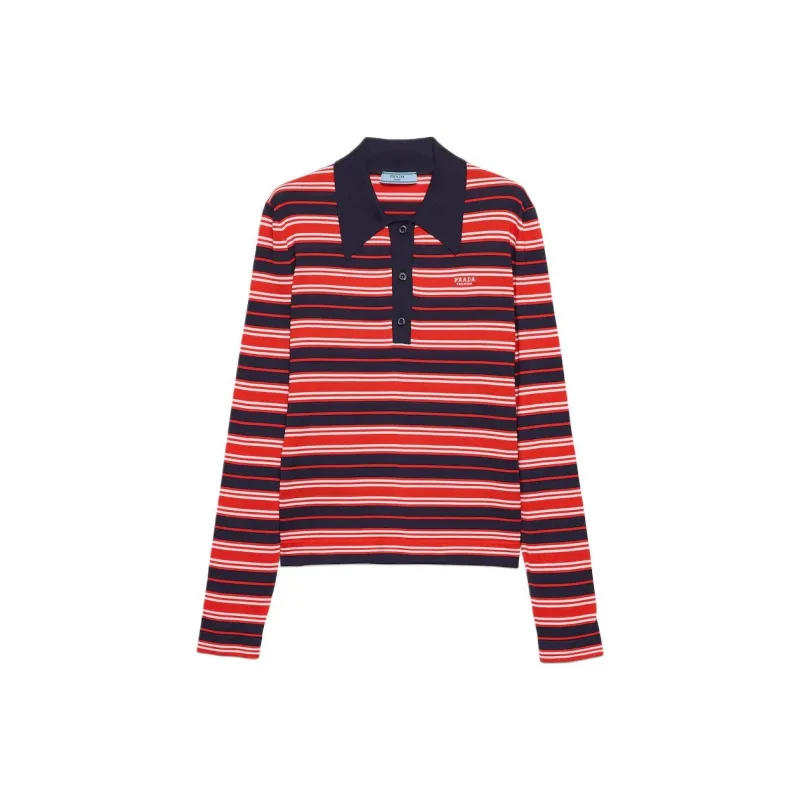 PRADA SS25 Spring Summer Women's Apparel Collection Polo Shirt Women's Red-0