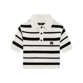 AMIRI Ma Striped Polo 'Black/Alabaster'
