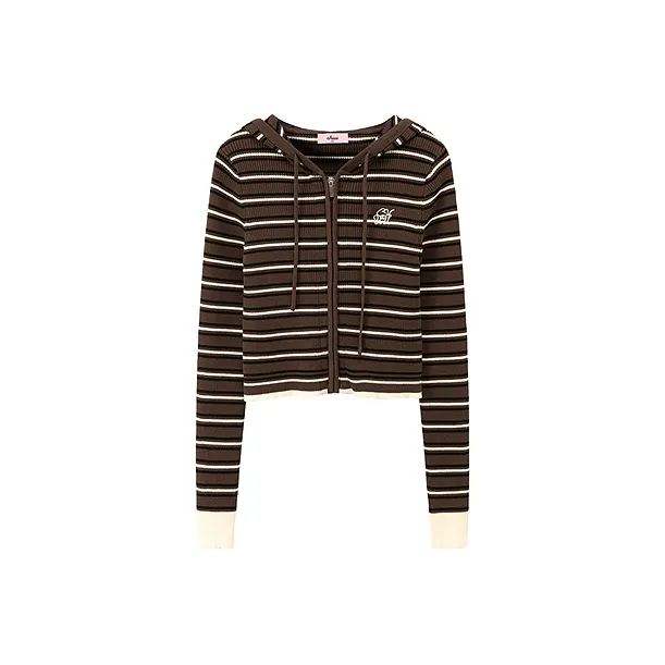 CHUU Knitwear Women's Coffee Stripes-0