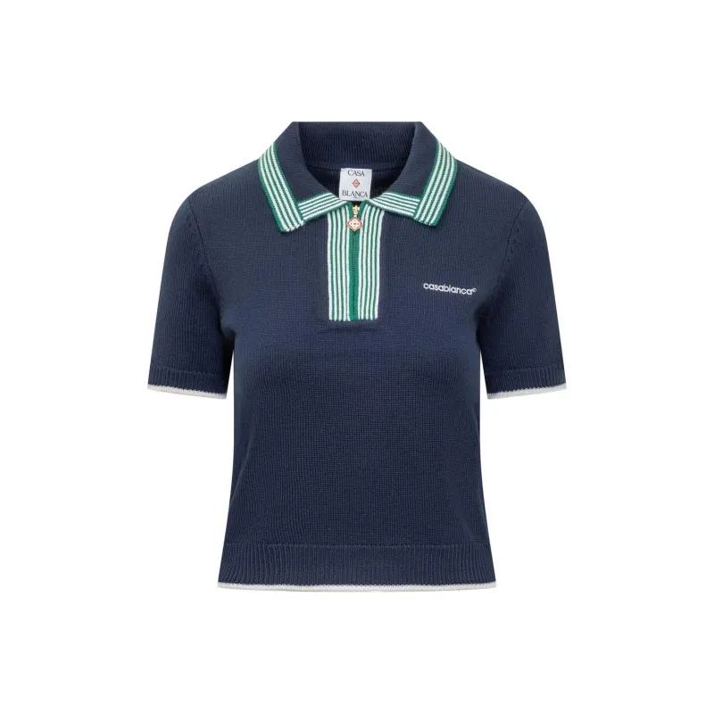 CASABLANCA Knit Tennis Polo Shirt-0