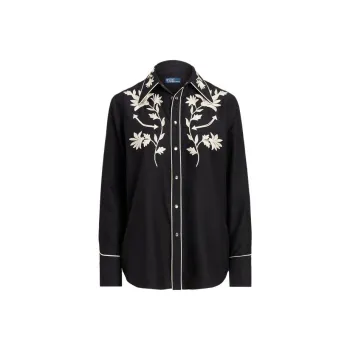 Polo Ralph Lauren Floral-embroidery Western Blouse