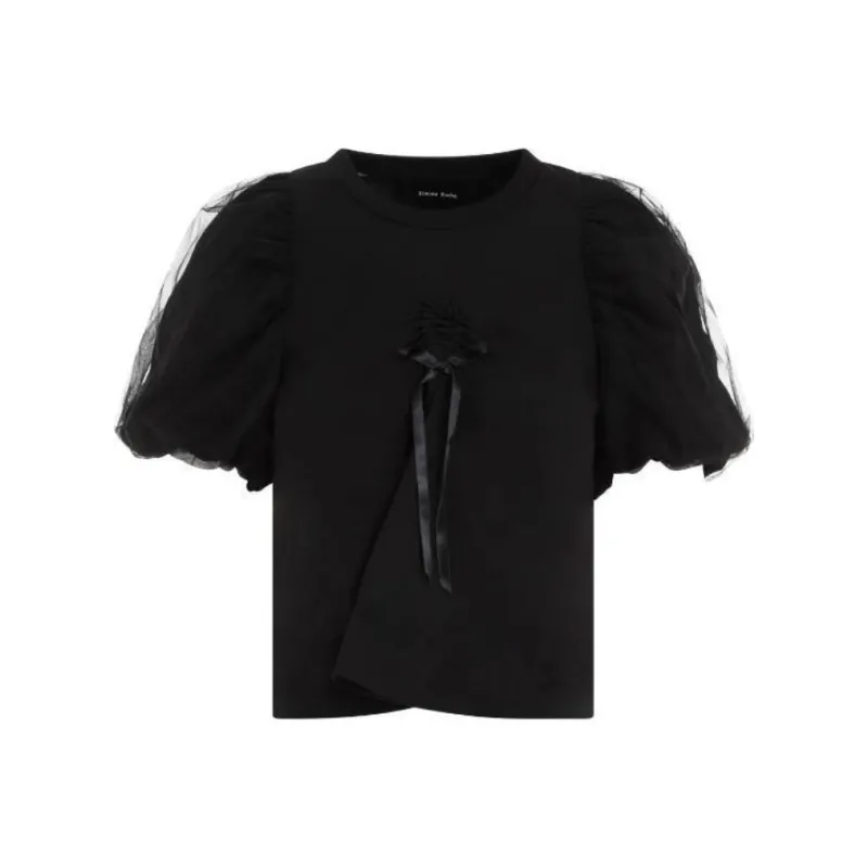 SIMONE ROCHA Ruched Cotton T-shirt-0