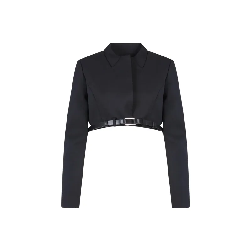 COPERNI Belted Cropped Jacket 'Black'-0
