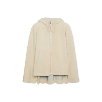 LOEWE Hooded Shearling Jacket 'Cream/Blue/Purple'
