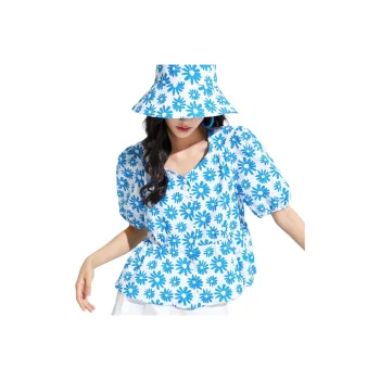 VILAN SS24 Chiffon Shirts Women's Blue Floral