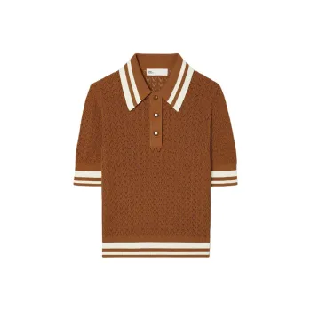 TORY BURCH SS24 Polo Shirt Women's Caramel