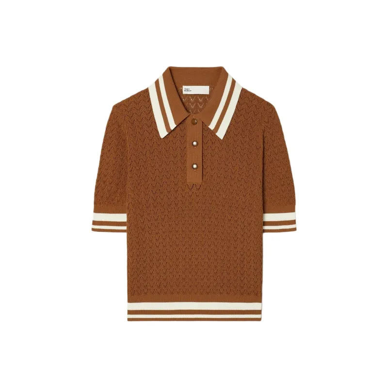 TORY BURCH SS24 Polo Shirt Women's Caramel-0