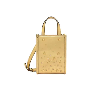 Jimmy Choo Leather Tote Bag, Shopping Bag, Shoulder Bag, Crossbody Bag, Handbag Mini Women's Gold