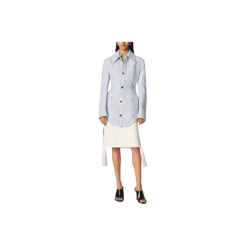 Bottega Veneta Structured Stripe Jacket 'Chalk/Admiral/Navy'-0