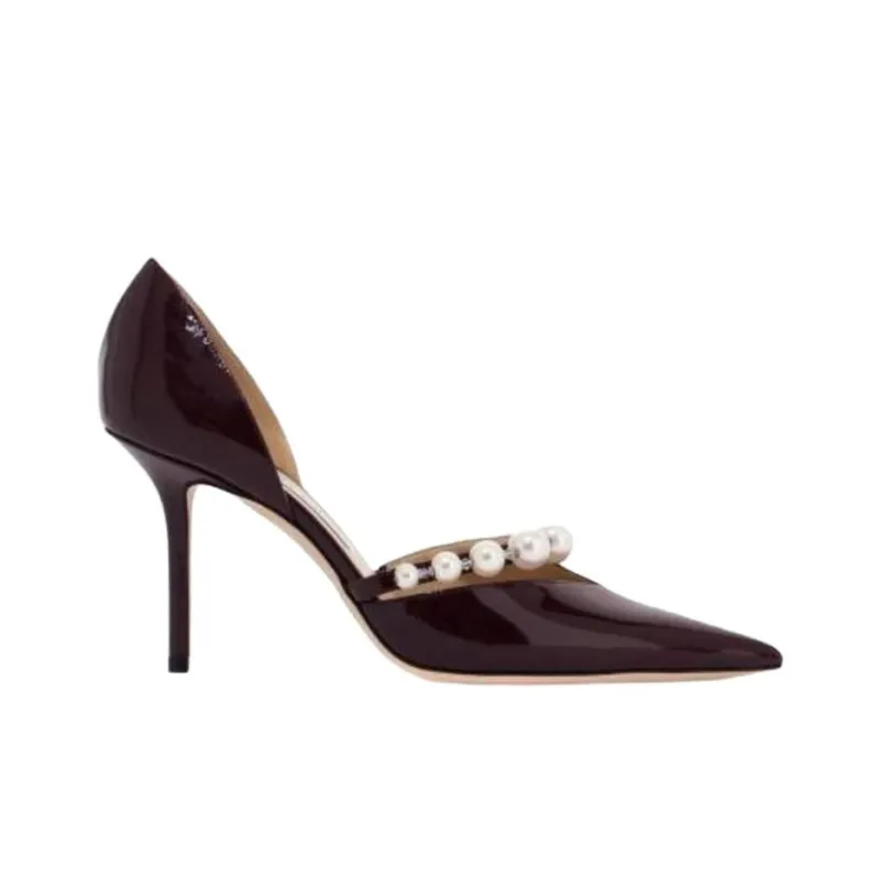 Jimmy Choo Aurelia Slim Heel High Heels 8.5cm Women's Red-1