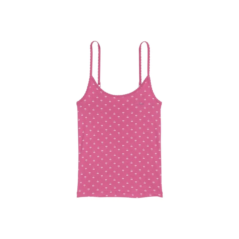 Victoria's Secret PINK Pretty Perfect Cami/Red Violet Cherry Print Camisole Women's Red Purple Cherry Print-0