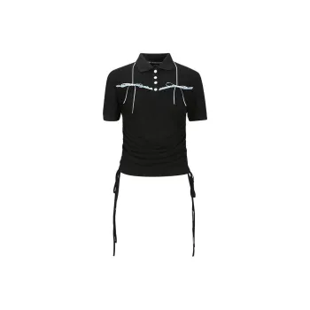 ANDERSSON BELL Lace detailing Polo Top