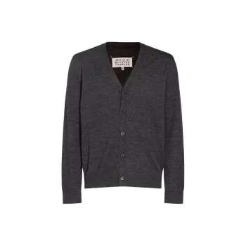 Maison Margiela Elbow Patch V Neck Cardigan