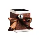 Wisteria Pattern Desktop Storage Tube (Mist Brown) with Decoration Bowknot