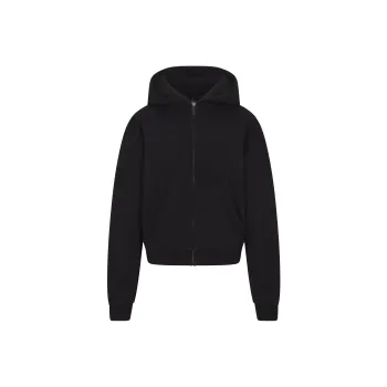 SKIMS FW24 VINTAGE FLEECE ZIP UP HOODIE Sweatshirt Women's WASHED ONYX/Washable Agate