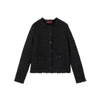 GUCCI Tweed Button Up Cardigan