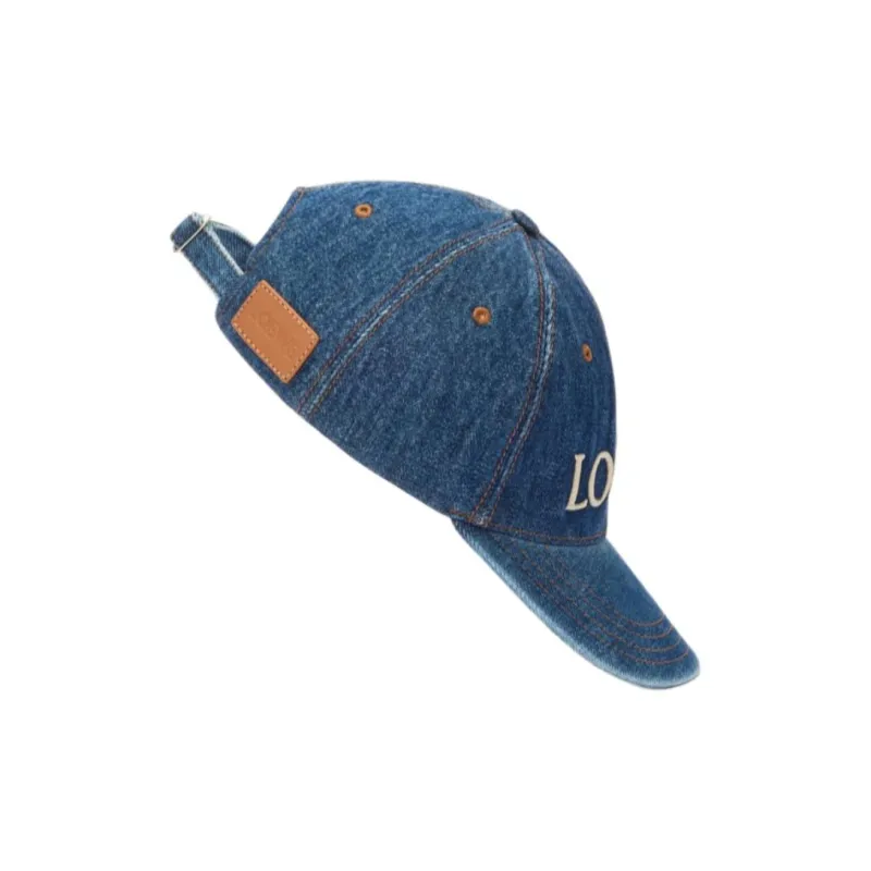 LOEWE Denim Baseball Caps Women's Blue-2