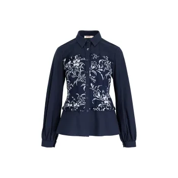 A LIFE ON THE LEFT Shirt Women's Navy Blue