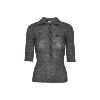 Rotate Sequin Knit Polo Shirt